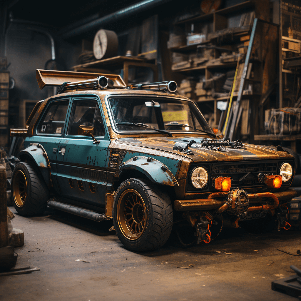 Modified-Maruti-800-car-in-teal-color